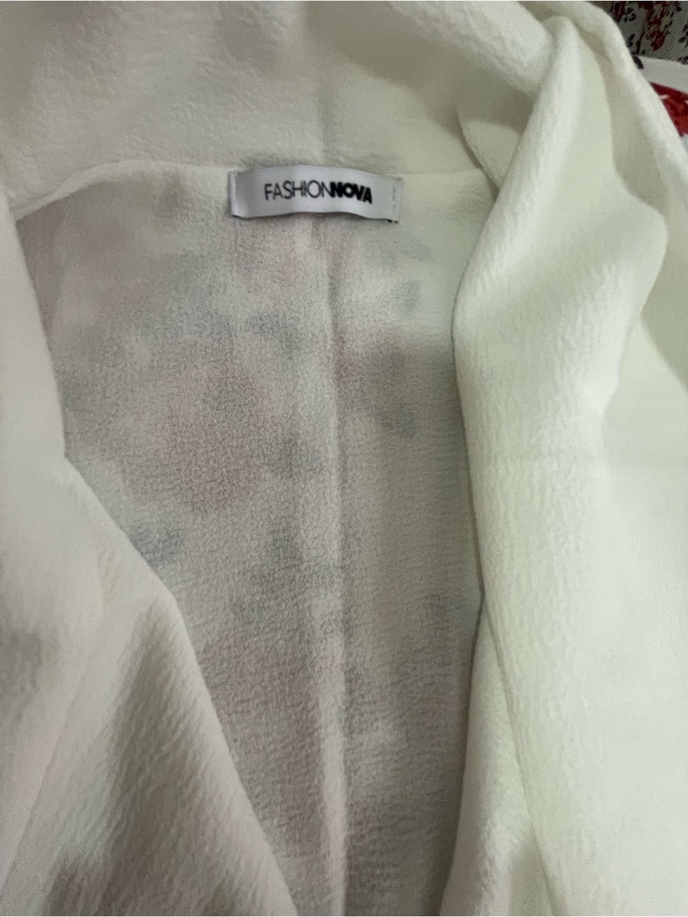 Fashion Nova White Ruffle-Front Long Robe - Picture 5 of 5